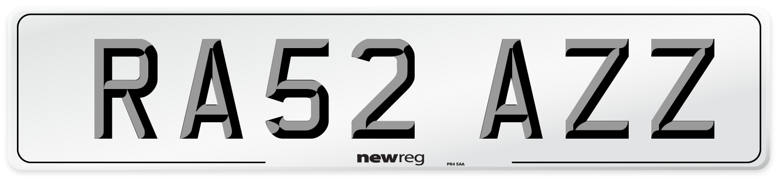 RA52 AZZ Number Plate from New Reg